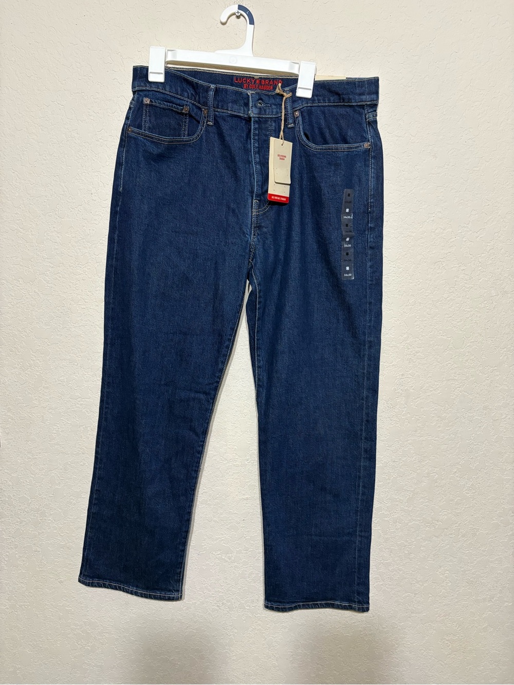 Lucky Brand Men's Indigo Straight-Leg Jeans Cole Hauser button fly measure 35x30